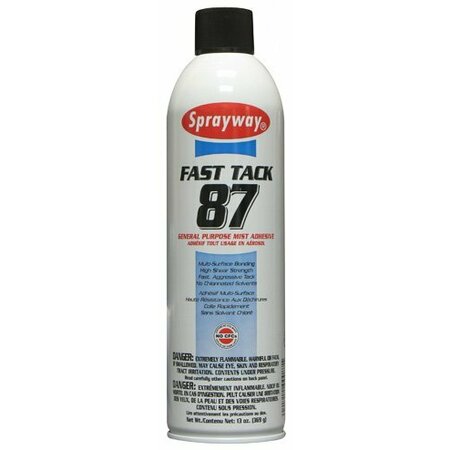 SPRAYWAY Fast Tack 87 General Purpose Mist Adhesive, 20oz, 12PK SW087